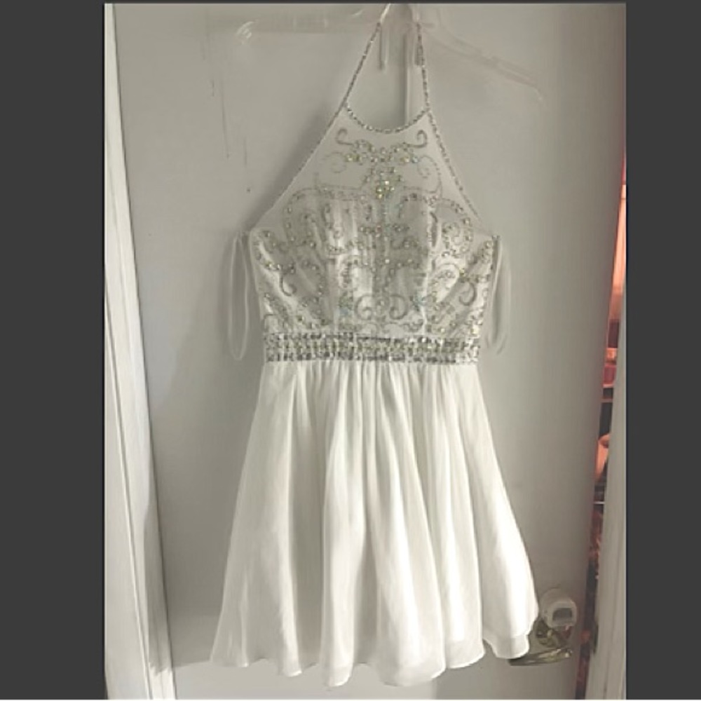 White dress with sequin top